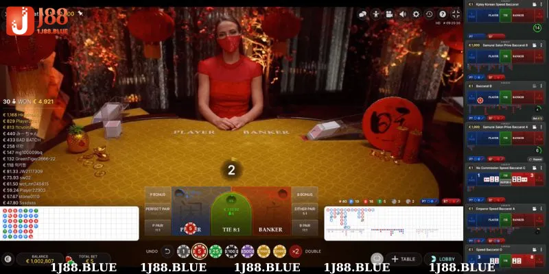 Các ô cược trong Baccarat J88